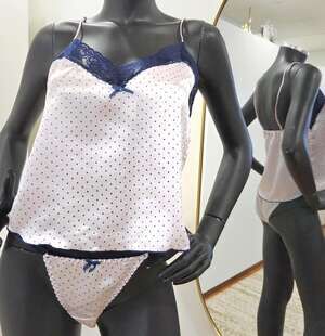 Vintage lingerie set Spencer, polka dots, Hong Kong size M